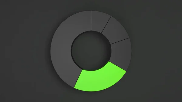 Diagramme Circulaire Noir Avec Secteur Vert Sur Fond Noir Une — Photo