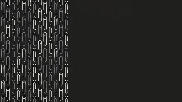 Візерунок Металевих Білих Паперових Затискачів Чорному Тлі Анотація Стаціонарного Фону — стокове фото