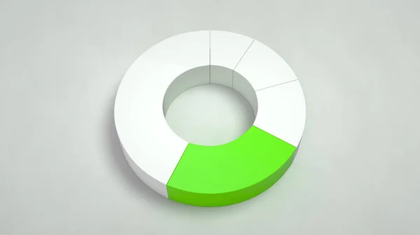 Fehér Gyűrű Kördiagram Egy Zöld Szektor Fehér Háttér Infographic Makett — Stock Fotó