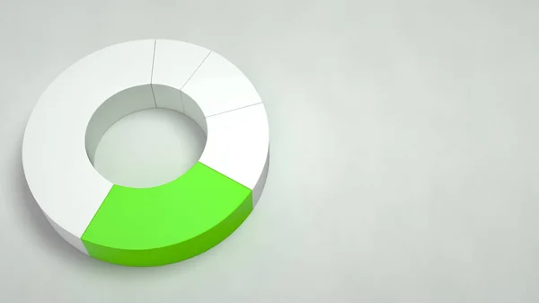 Λευκό Δαχτυλίδι Γράφημα Πίτας Έναν Πράσινο Τομέα Λευκό Φόντο Infographic — Φωτογραφία Αρχείου