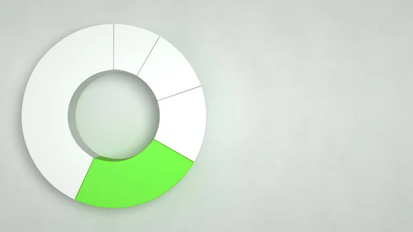 Graphique Circulaire Blanc Avec Secteur Vert Sur Fond Blanc Une — Photo