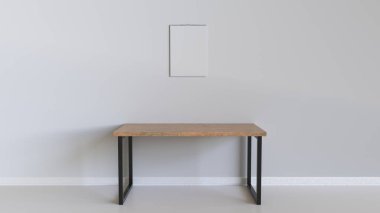 Boş beyaz dikey sarmal tablo yukarıda duvara asılı takvim bağlı. Takvim mockup iç. 3D render illüstrasyon