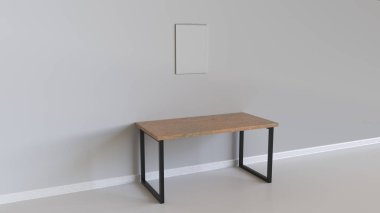 Boş beyaz dikey sarmal tablo yukarıda duvara asılı takvim bağlı. Takvim mockup iç. 3D render illüstrasyon