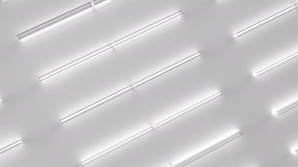 Futuristische Technologische Industriële Achtergrond Met Witte Gloeiende Lijnen Elementen Abstracte — Stockvideo