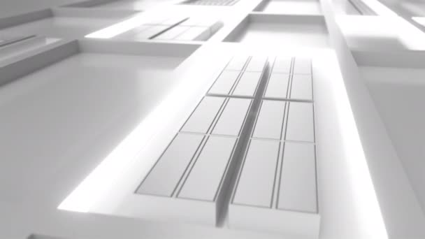 Futuristische Technologische Industriële Achtergrond Met Witte Gloeiende Lijnen Elementen Abstracte — Stockvideo