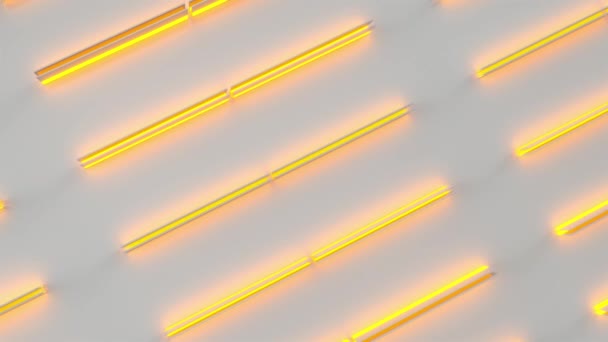 Futuristico Sfondo Tecnologico Industriale Con Linee Elementi Luminosi Arancioni Loop — Video Stock