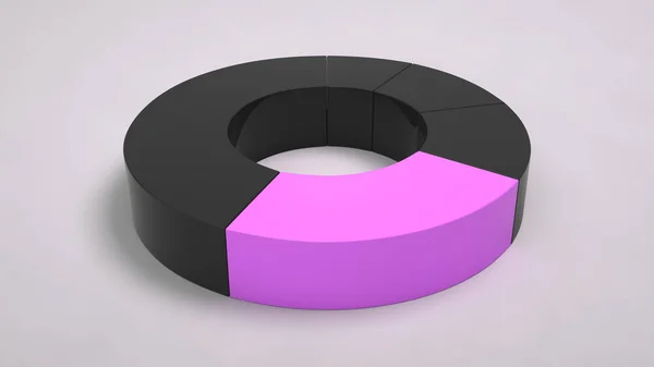 Black Ring Pie Chart One Purple Sector White Background Infographic — Stock Photo, Image