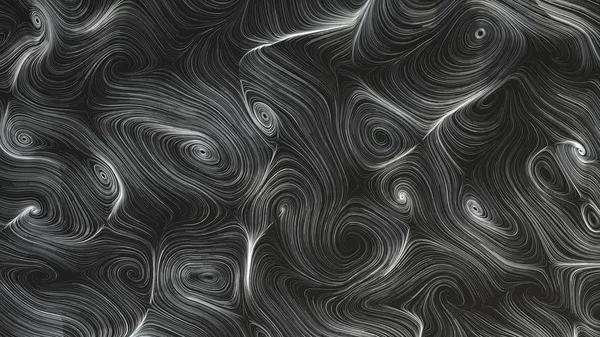 Гладкие Кудряшки Металлических Струн Черном Фоне Абстрактный Геометрический Фон Рендеринг — стоковое фото