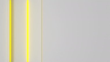 Fütüristik teknolojik veya endüstriyel arka plan sarı parlak çizgiler ve elemanları. Arka plan döngü. 3D render animasyon