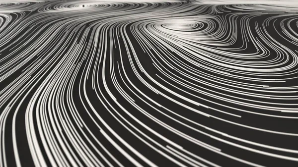 Curles suaves de cordas brancas no fundo preto — Fotografia de Stock