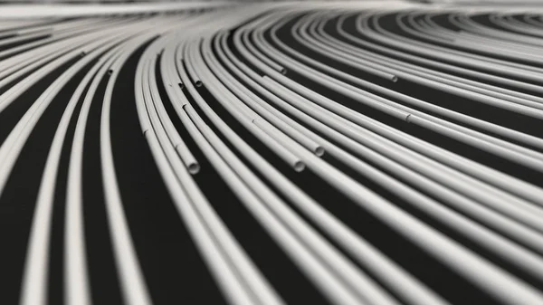 Curles suaves de cordas brancas no fundo preto — Fotografia de Stock