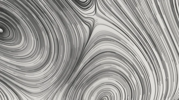 Vlotte Curles Van Zwarte Snaren Witte Achtergrond Abstracte Geometrische Achtergrond — Stockfoto