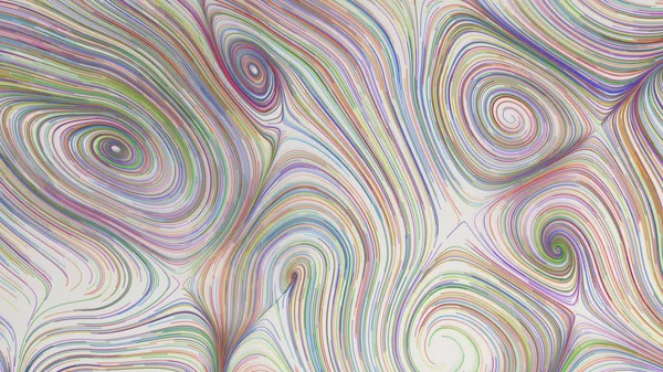 Curles Suaves Cordas Coloridas Fundo Branco Fundo Geométrico Abstrato Ilustração — Fotografia de Stock