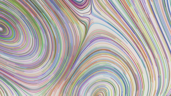 Beyaz Arka Plan Üzerinde Renkli Dizeleri Düzgün Curles Geometrik Arka — Stok fotoğraf