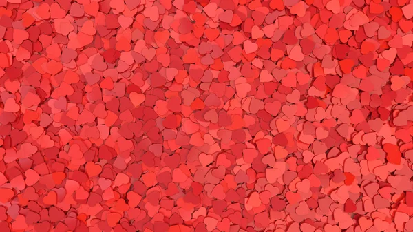 Röda Hjärtan Bakgrund Alla Hjärtans Dag Rendering Illustration — Stockfoto