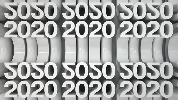 Numéros 2020 Cintrés Grille Des Chiffres Blancs Nouvel 2020 Fond — Photo