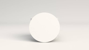 Mockup boş beyaz bira bardak beyaz arka plan üzerinde yuvarlak. Şablon marka. 3D render illüstrasyon
