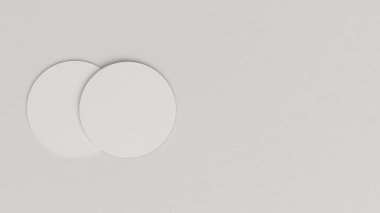 Mockup boş beyaz bira bardak beyaz arka plan üzerinde yuvarlak. Şablon marka. 3D render illüstrasyon