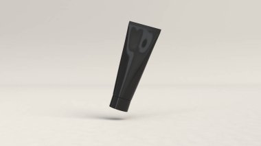 Siyah macununu, krem boşluk veya beyaz arka plan üzerinde jel. Mockup marka. 3D render illüstrasyon