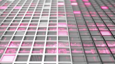 Metalden yapılmış, fütüristik teknolojik veya endüstriyel arka plan parlak çizgiler ve öğeleri ile ekleri. Arka plan. 3D render illüstrasyon.