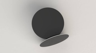 Mockup boş siyah bira bardak beyaz arka plan üzerinde yuvarlak. Şablon marka. 3D render illüstrasyon