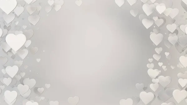 Weiße Herzen Hintergrund Valentinstag Darstellung — Stockfoto