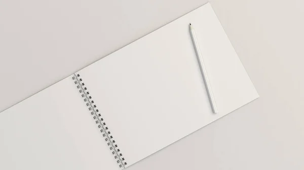 Drawing album with pencil — Stock Photo, Image