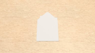 Mockup kare zarf içinde tebrik kartı