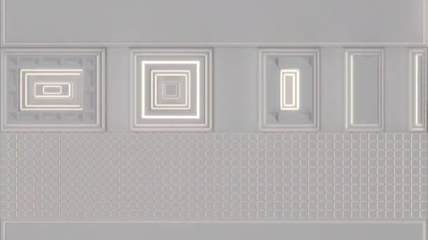 Fond technologique ou industriel futuriste fabriqué à partir de grilles avec des lignes et des éléments lumineux. Contexte abstrait. Animation de rendu 3D .