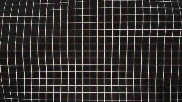 Vlnitý Povrch Vyrobený Černých Kostek Bílým Zářým Pozadím Abstraktní Geometrická — Stock video