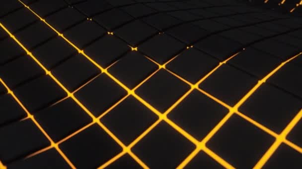 Surface Ondulée Faite Cubes Noirs Avec Fond Lumineux — Video