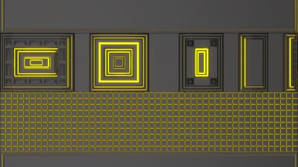 Fundo Tecnológico Animado Futurista Escuro Feito Formas Extrudadas Com Linhas — Vídeo de Stock