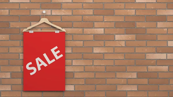 Red Sale poster on hanger — Stock Photo, Image