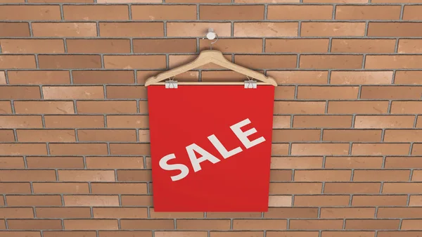 Red Sale poster on hanger — Stock Photo, Image