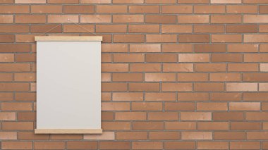 Duvarda çerçeve içinde boş beyaz poster