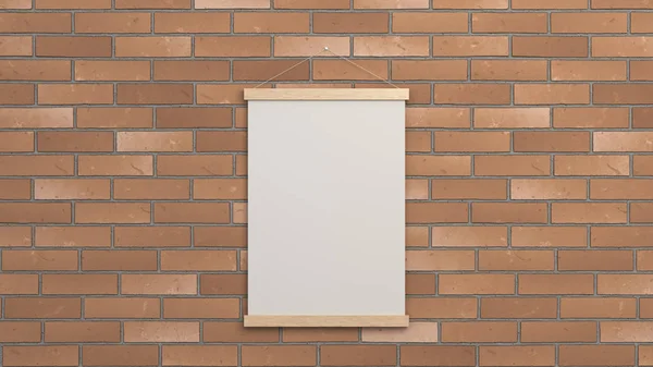 Blank white poster in frame on the wall