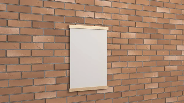 Порожній білий плакат в рамці на стіні — стокове фото