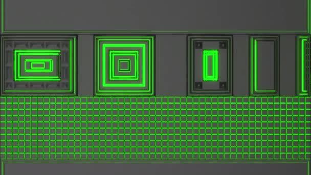 Fondo Tecnológico Animado Futurista Oscuro Hecho Formas Extruidas Con Líneas — Vídeos de Stock