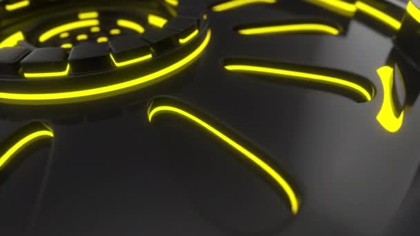 Fond Technologique Animé Futuriste Foncé Composé Formes Cylindre Rotatives Aux — Video