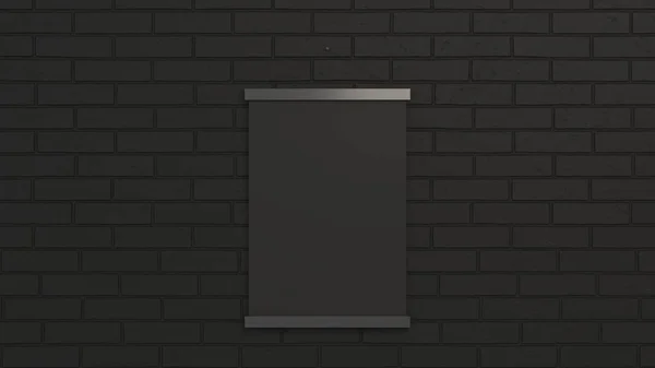 Blank black poster in frame on the wall — Stock Photo, Image