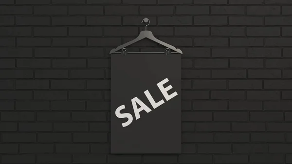 Black Sale poster on hanger