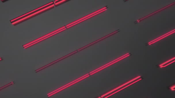 Fundo Tecnológico Industrial Futurista Escuro Com Elementos Brilhantes Vermelhos Loop — Vídeo de Stock