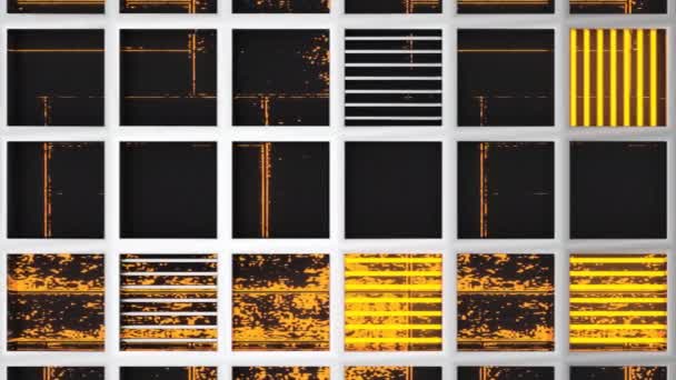 Animated Futuristic Technological Industrial Background Made Metal Grates Orange Glowing — Stock Video