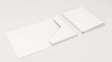 Boş beyaz karton klasör mockup