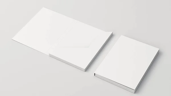 Mockup of blank white cardboard folder