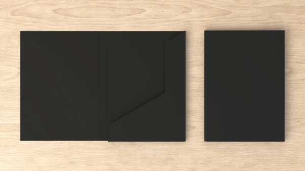 Burla de la carpeta de cartón negro en blanco — Foto de Stock