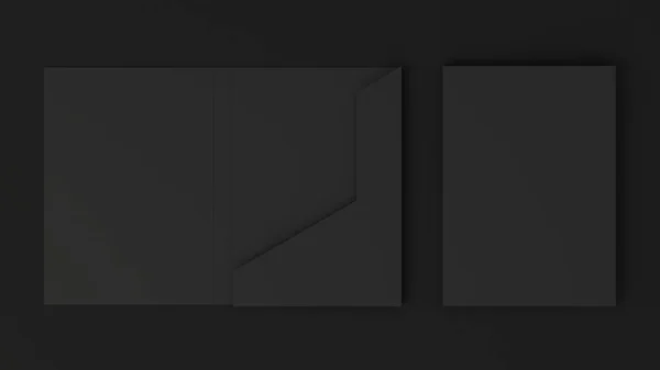 Mockup of blank black cardboard folder — Stock Photo, Image