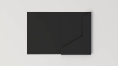 Boş siyah karton klasör mockup