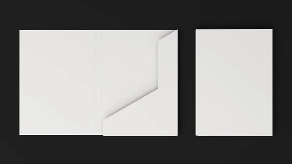 빈 흰색 골판지 폴더의 모형 스톡 사진