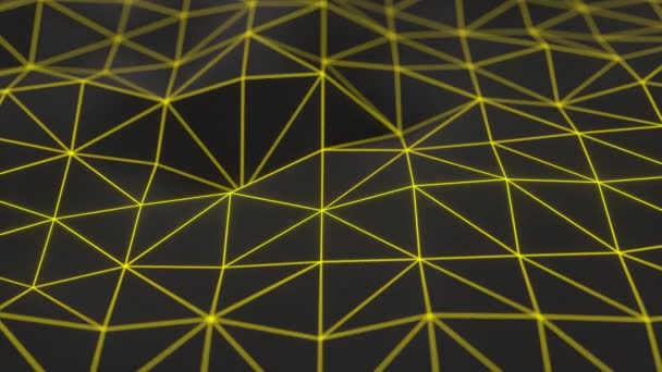 Fond Animé Abstrait Fait Forme Polygonale Surface Sombre Basse Poly — Video